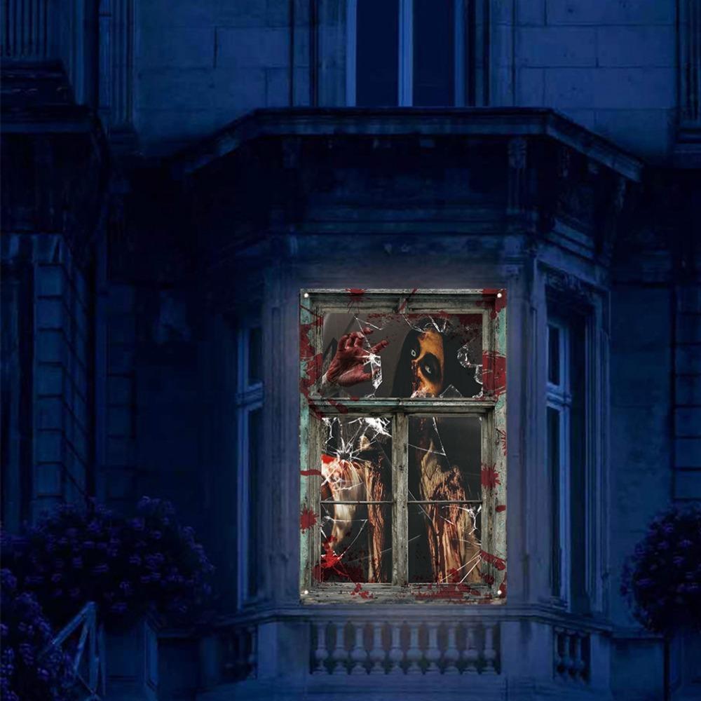 Durable Halloween Ghost Curtain Fade-resistant Tablecloth Dust Covers  Halloween Supplies