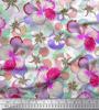 Soimoi Japan Crepe Satin Fabric Leaves & Plumeria Flower Decor Fabric Printed Metre 42 Inch