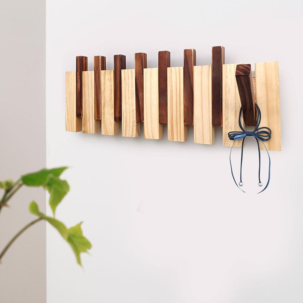 Wall-mounted Coat Rack Wooden Hanger Wall Coat Rack with 8 Hooks