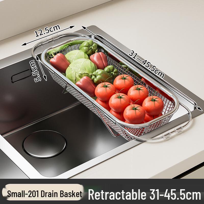 

Телескопическая полка-сушилка для раковины из нержавеющей стали для овощей и фруктов