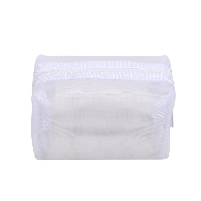

Mini Clear Nylon Mesh Cosmetic Bags Cute Women Small Lipstick Makeup Bags Pouch Data Line Key Earphone Organizer Case білий