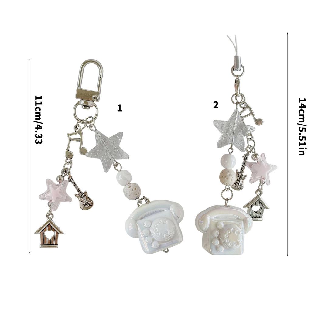 Classic Phone Shaped Key Holder Safe Edges Resin Keyring Phone Lanyard Personalized Gift For Friends Family