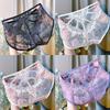 Ladies Summer New Light Luxury Sexy Sweet Lace Mesh Transparent High Waist Breathable High Waist Triangle Briefs