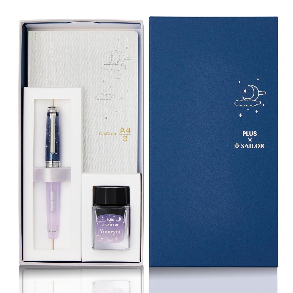 Sailor PLUS Pro Gear Slim Yumeyoi 14K Fountain Pen EF Nib Ink Notebook Gift-Set