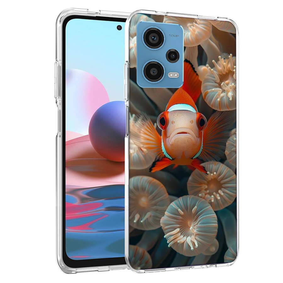 Clownfish and Sea Anemone Phone Case For Redmi Note 13 12 14 15 Pro Plus 13R 11 11T 11E 11S 10 Pro 10S 9 9S Cover Cell Clear TPU