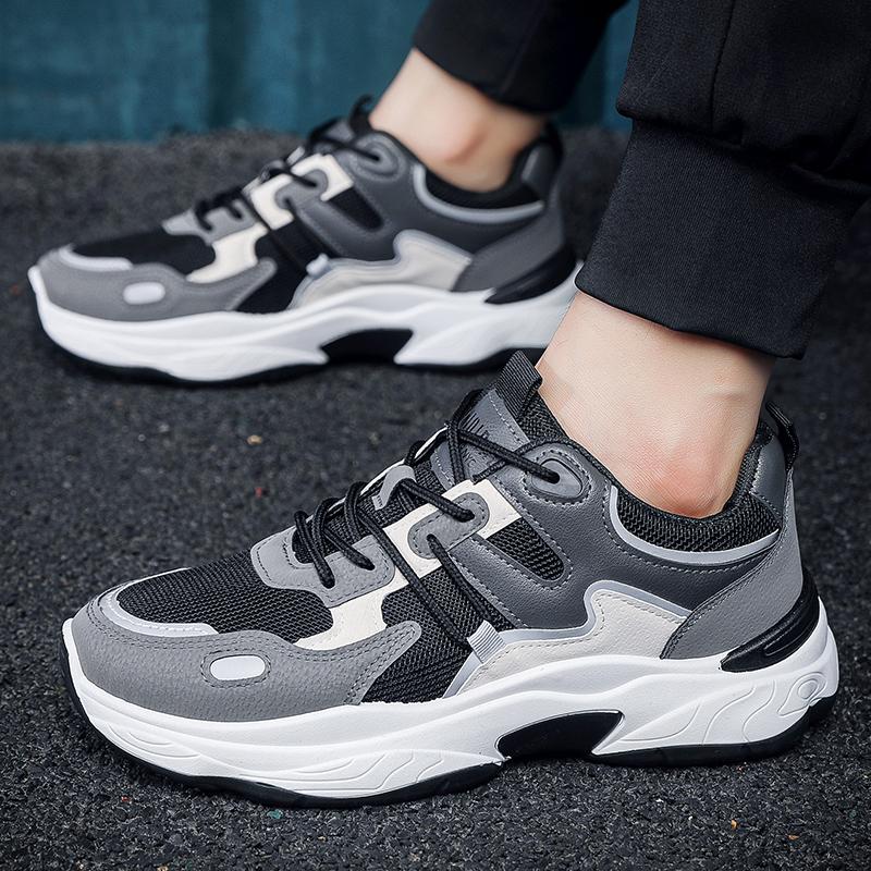 Mode Herren Sportschuhe Neuer Modetrend Blaue Ballschuhe Weißes Laufen Denim Stiefel Dicke Sohle Höhenerhöhend Walking Freizeitschuhe