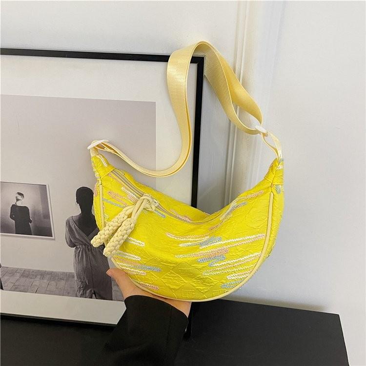 

Spacious Polyester Underarm Bag For Women With Stylish Minimalist Design For School жёлтый