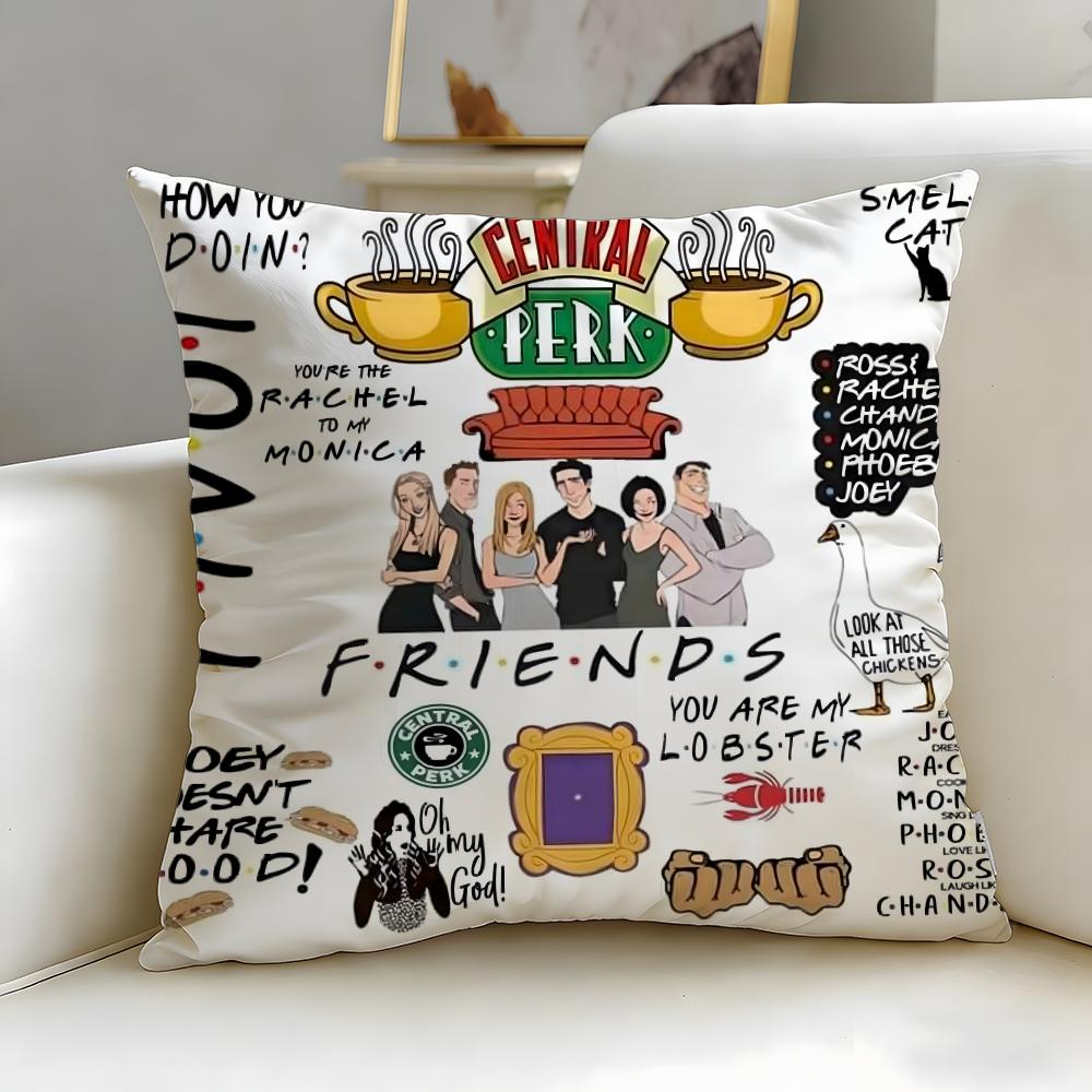 classic TV series Friends Cushion Cover Soft  EasyWash Pillow Case  Versatile for Couch Bed Travel and Office
