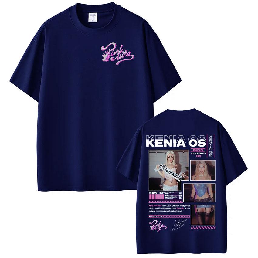 Singer Kenia Os Pink Aura Tour Album Merch Graphic T Shirt Unisex Women Retro Aesthetic TShirts Casual Oversized Short Sleeve Tees