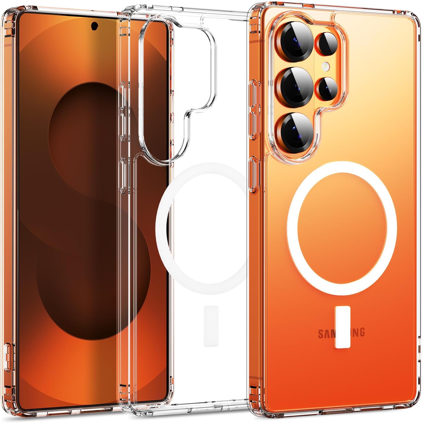 For Samsung Galaxy S26 Ultra Case Clear TPU Shock Absorption Slim Silicone Protective Magnetic Phone Cover for Galaxy S26 Plus For Samsung S26