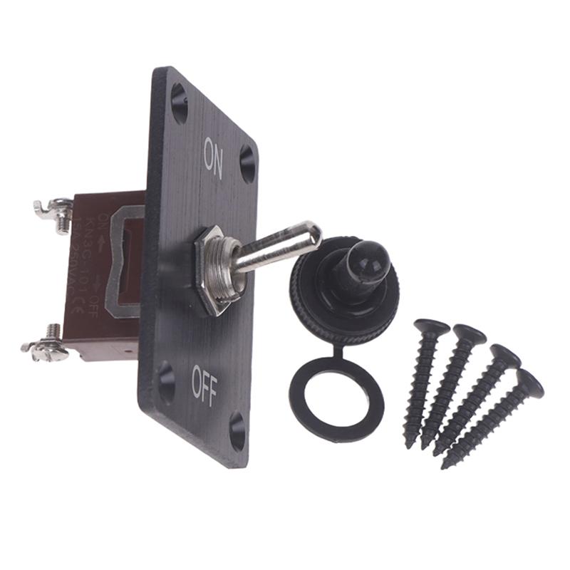 Heavy Duty Toggle Switch 2 Pin 2 Gears On/Off Spst With Mounting Panel Weatherproof Cap For Boat Car Plug Play
