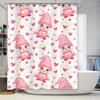 Love Letter Print Shower Curtain Cute Cartoon Design For Bathroom Decor Pink White Colorful Fabric Waterproof 3D Printing Shower