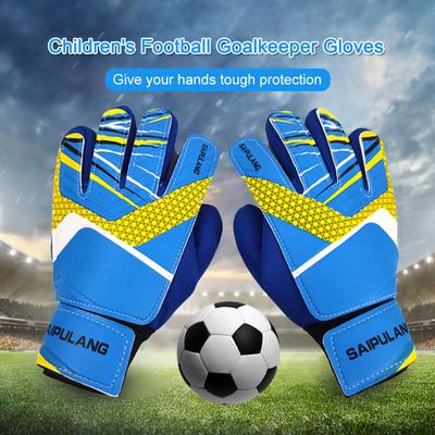 Children Goalkeeper Hand Protection Gloves Anti-Collision PU Football Training Gloves Antiskid Wear-resistant Sports Accessories