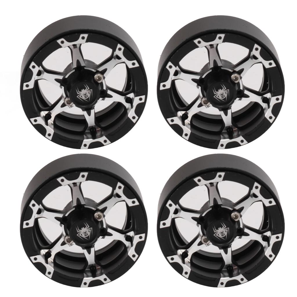 1.9in RC Beadlock Wheel Rims Reusable Stable Grip Silver Black Precise Replacement For Traxxas TRX4