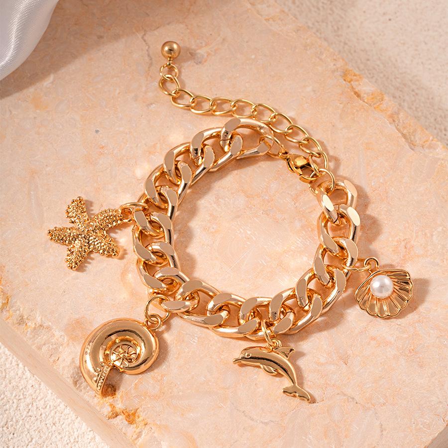 Seaside Vacation Wind Starfish Ocean Series Silver Needle Earrings Summer Personality Temperament Necklace Bracelet Earrings