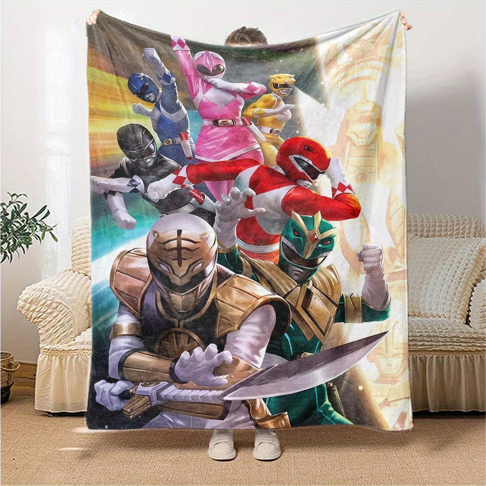 1pc Mighty Morphin Power Rangers3 Blanket, Gift, for Men and Women, Soft Blanket, Good for Sofa Bed Couch Travel, Lightweight Flannel Blanket