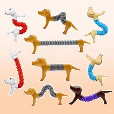 Fidget Pipe Toy Stress Relief Vent Toy DIY Telescopic Colorful Dog Stretch Tube Decompression Toy