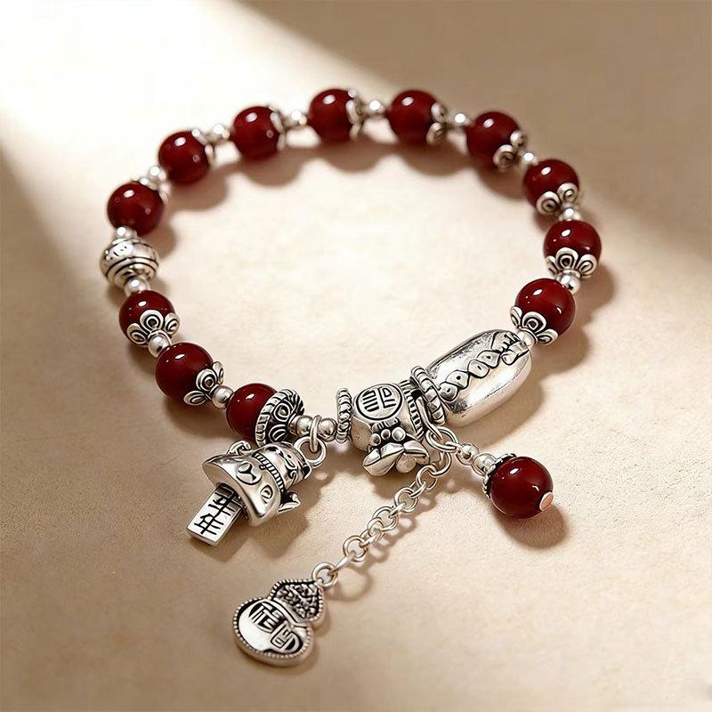 Ретро этнический стиль, браслет из имитации пчелиного воска, национальный стиль, храм, такой же браслет Пиксиу из агатового кристалла, товары для лотков