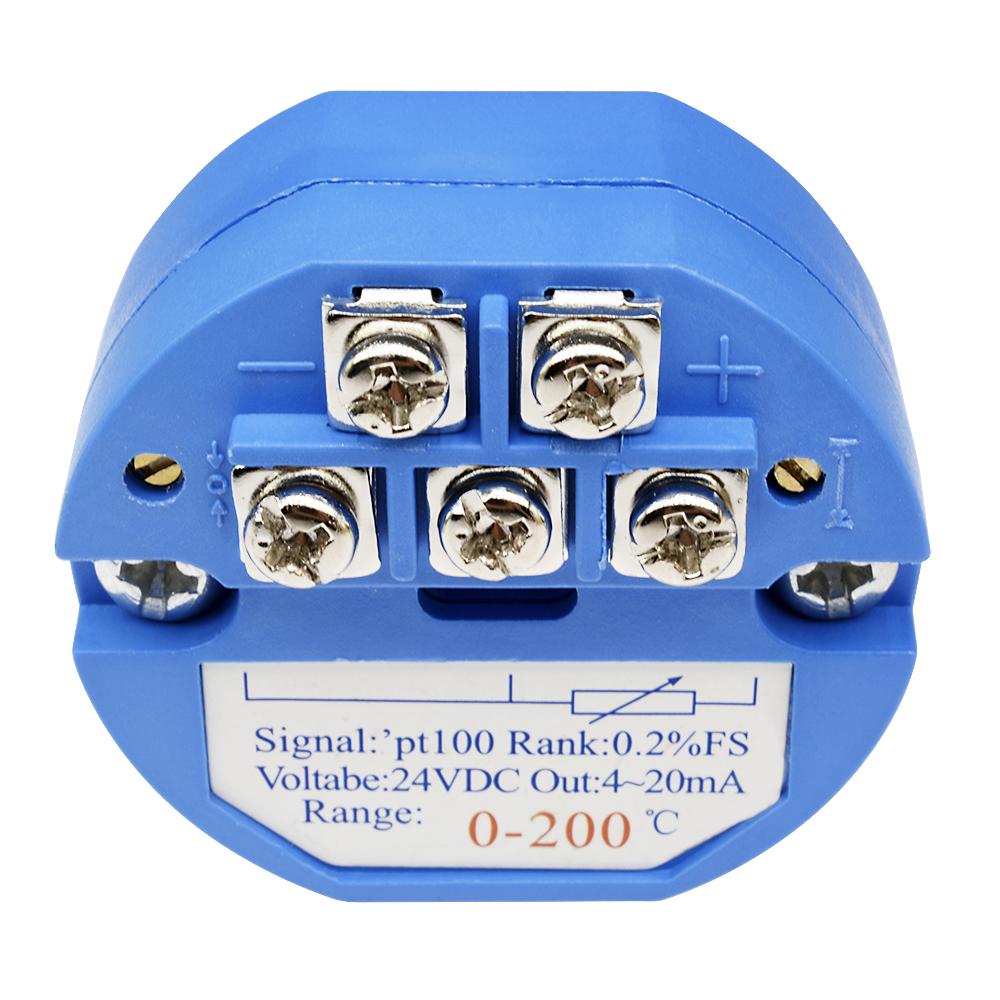 PT100 Type To 4-20mA 0-200 Degrees Temperature Sensor Transmitter RTD DC 24V Thermal Resistance Temperature Transmitter