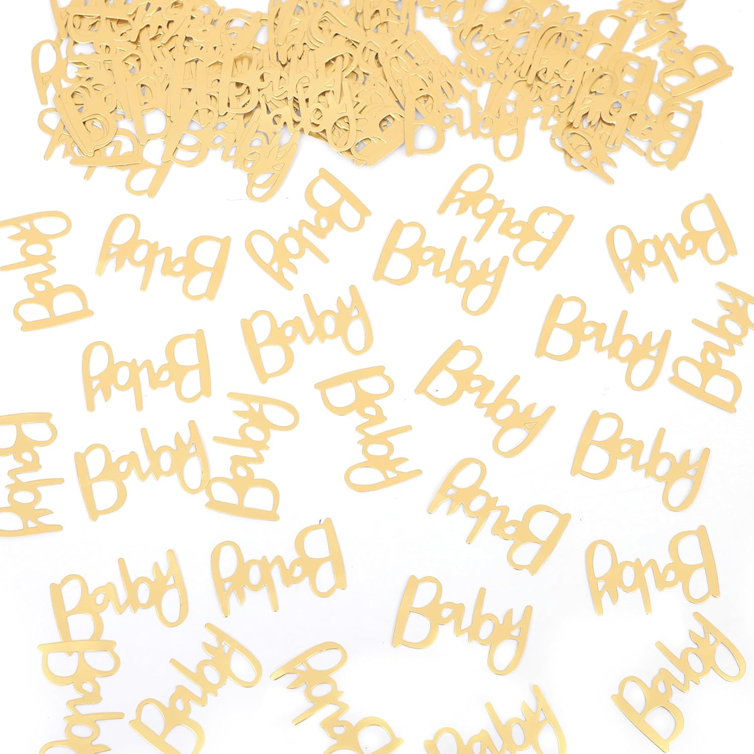 200pcs Baby Shower Confetti- Confetti Party Table Scatter, New Mum Confetti, Gold Foiled Confetti Double, Baby Sprinkle, Gender Reveal Party