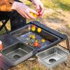 Campingbord Vaskställ Rostfritt Stål Campingvask Campingbordvask för Matlagning Fiske Grillning Utomhus Tvätttillbehör