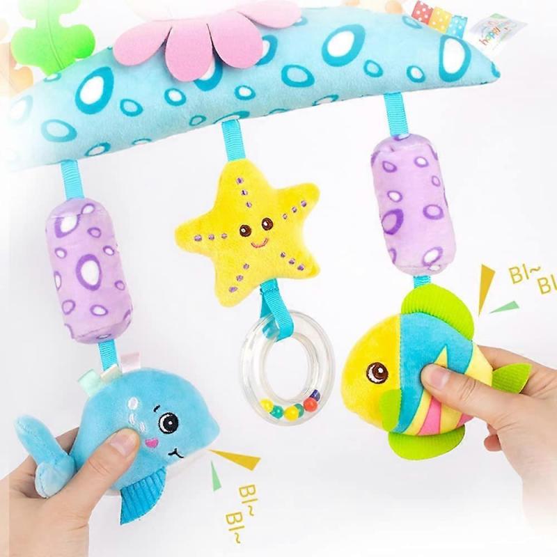 Baby Stroller Toy, Activity Plush Baby Car Seat Crib Travel With Hanging Rattle