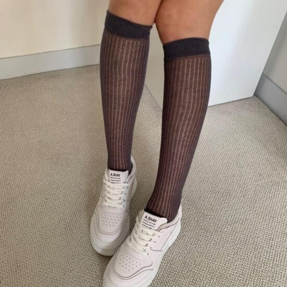 C S In The Room Modern Sheer Ribbed Knee SoCkS 3 ColorS 1 Set