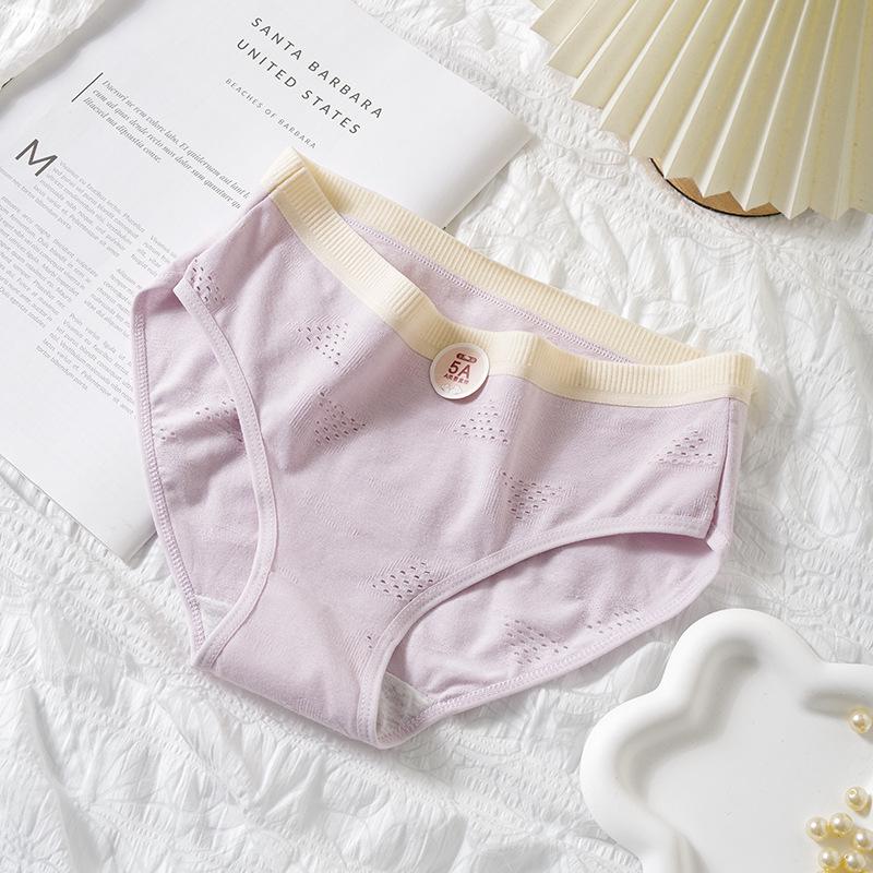 Female Spring and Summer Fashion New Lovely Cotton Breathable Waist Triangle Briefs