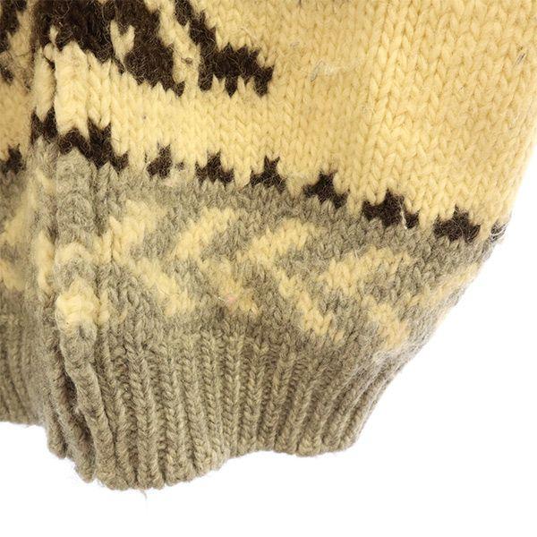 SEVEN ISLANDS wool Overall handle Cowichan jacket L White x gray Men's Used