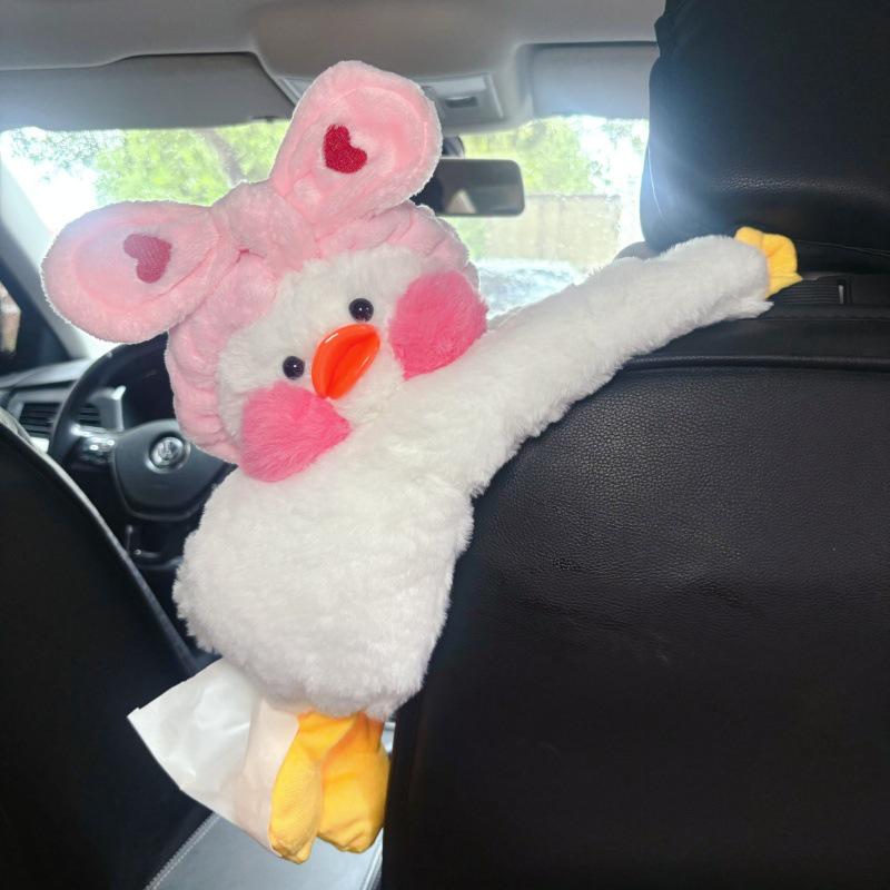 Cartoon Plush Monkey Tissue Box - Cute Car Hanging Pull-Out Cover