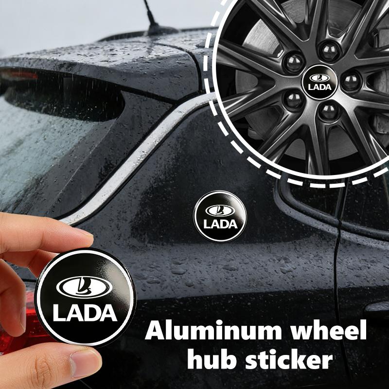 4pcs Car Aluminum Alloy Wheel Center Cap Badge Tire Hub Stickers For Lada Niva Vesta 4X4 Largus Priora Granta Samara Kalina WW5