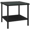 VidaXL Table d'appoint noir 45x45x45 cm poly rotin et verre trempé 319398