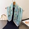 Floral Print Bandana Scarf Soft Neckerchief Scarf Fashion Hijab Scarf  Women