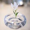 Floating Flower Stem Holder Clear Floating Floral Arrangement Holder Dynamic Rotation Flower Holder Bowl for Fish Tanks Table Decor