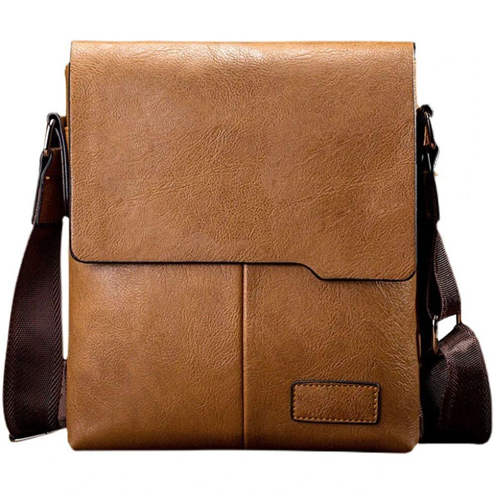 2024 Sacoche décontractée pour homme Sac à main grande capacité pour homme Sacs à bandoulière en cuir PU Sacoche d'affaires Sac bandoulière vintage