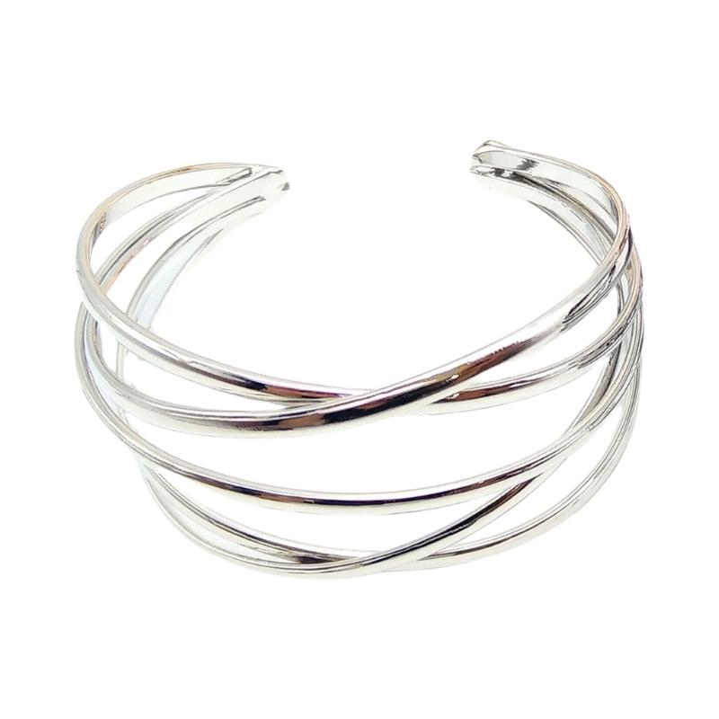 

Fashionable Hollow Bangles Irregular Cuff Geometric Bracelets Metal Texture Wrist Jewelry for Parties and Daily Wear