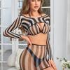 Sexy Lingerie Black And White Striped Sexy Mesh Suit, Transparent Erotic Lingerie With Multiple Combinations Sexy Adult Sex Shop