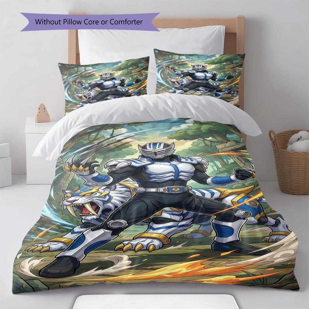 Kamen Rider Chibi Posa Carina Set Biancheria da Letto Copripiumino Anime Poliestere Morbido Piumone Set Camera da Letto -QJY