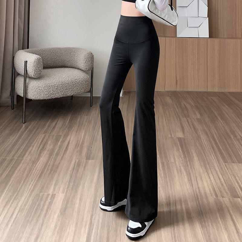 High-Waisted Slim Fit Velvet Wide-Leg Yoga Pants for Spring, Autumn, and Winter