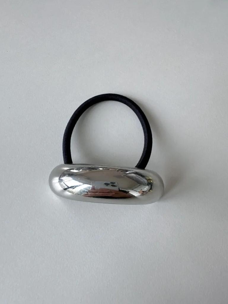 Fashion Metal Chunky Round Dome Bow Ponytail Hair Rope for Women Horsetail Retainer Elastic Hair Ties Girl Jewelry Accessories