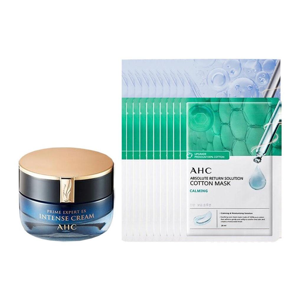 AHC Prime Expert EX Intense Cream 50ml + 20 Mask Packs AHC Expert Cream 50ml + Calming 10 + Moisture 10