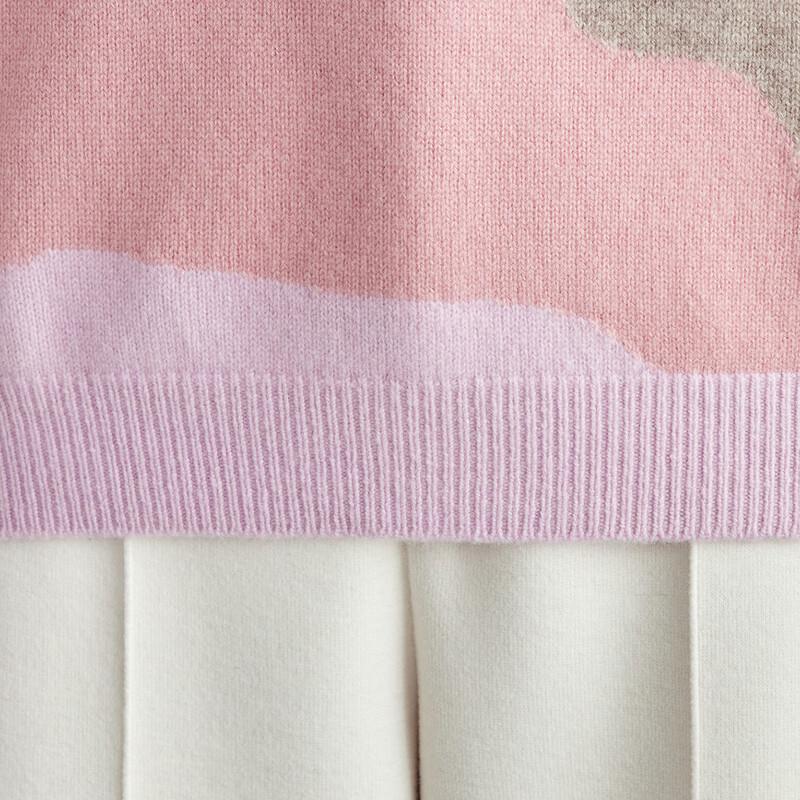 Srcr Women's Relaxed Fit Pure Wool High-Neck Colorblock Sweater