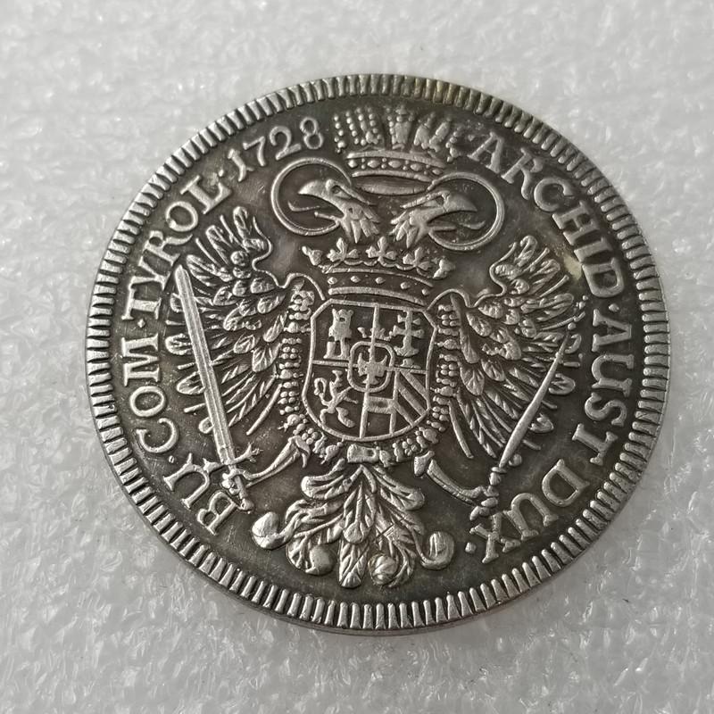 Austrian Antique 1728 Silver-Plated Dollar Collection #6 Copper