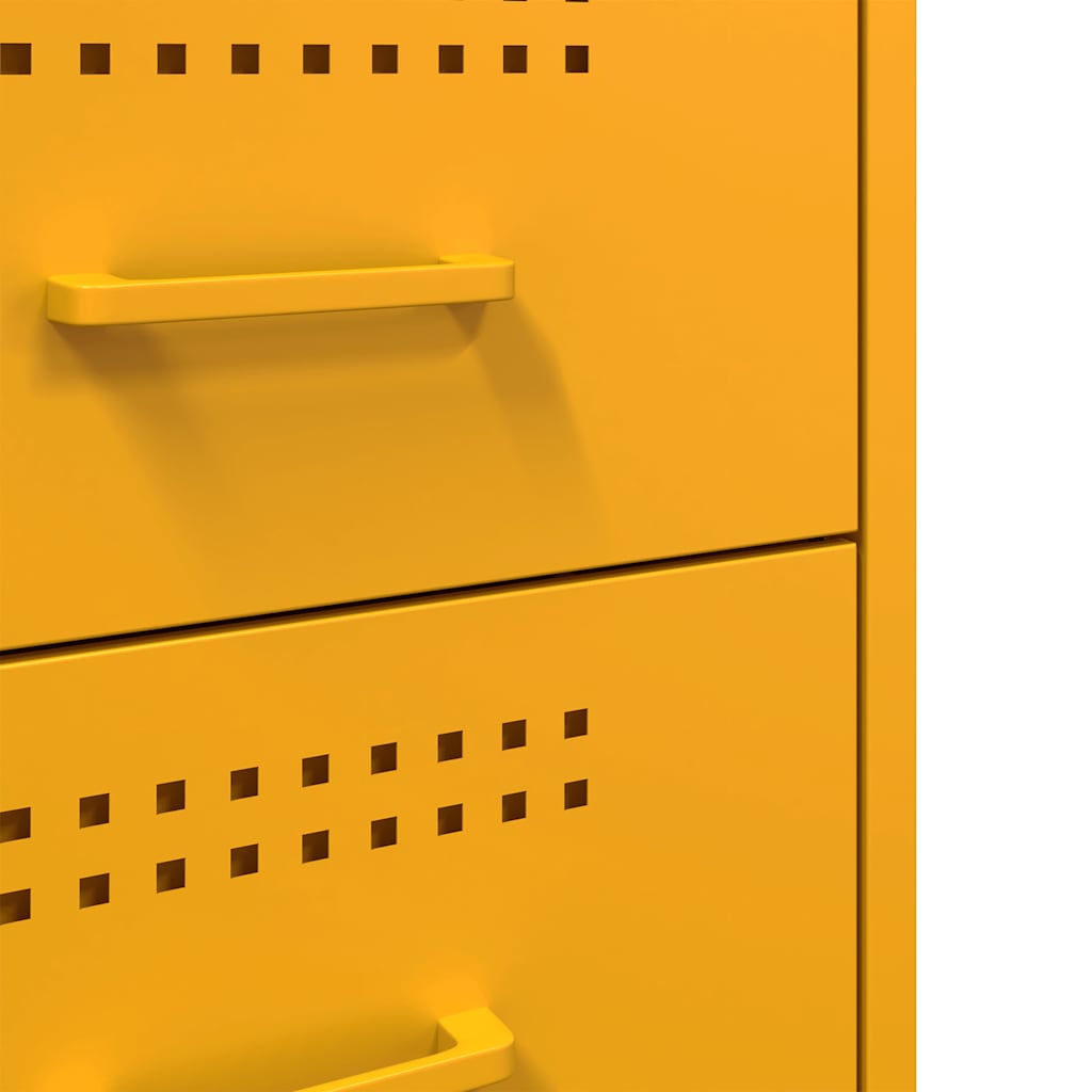 Nightstands 2 Pcs Mustard Yellow 36 X 39 X 50.5 Cm Steel