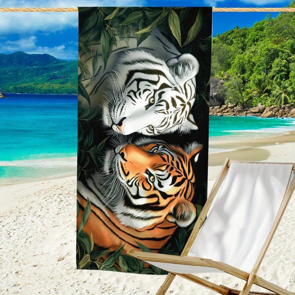 Ocean Wave & Seashell Beach Towel, 3D Style Blue Ocean Waves with Starfish and Colorful Seashells Towel