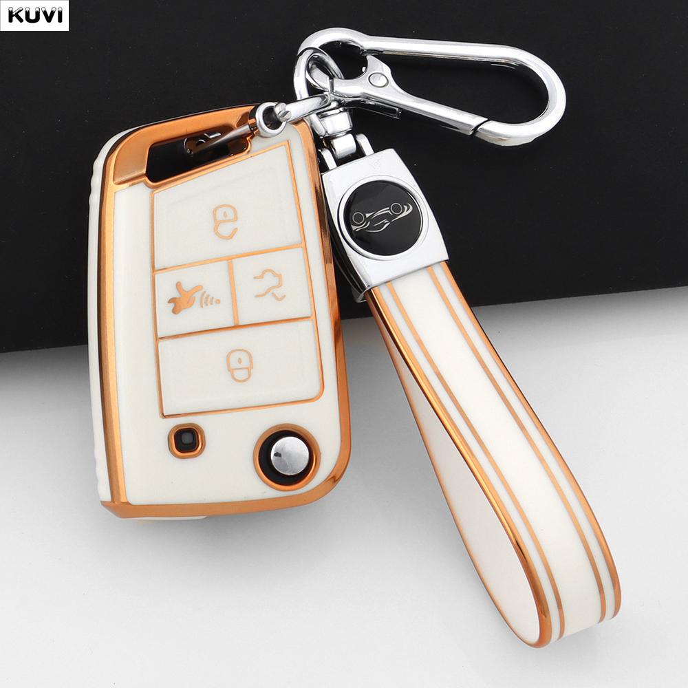 Tpu 3 4 Buttons Car Flip Key Case Cover For Vw Volkswagen Golf 7 Mk7 Tiguan Mk2 For Seat Ateca Leon Fr 2 Ibiza For Skoda Octavia