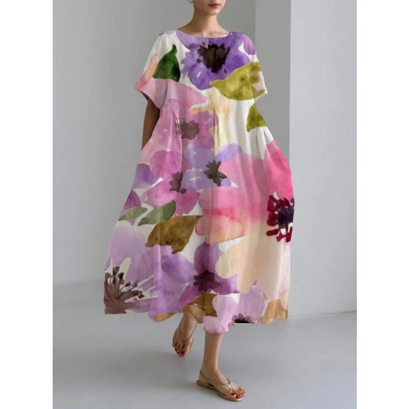 BITCED Fashion Summer Spring Short Sleeve O-Neck Casual Dresses