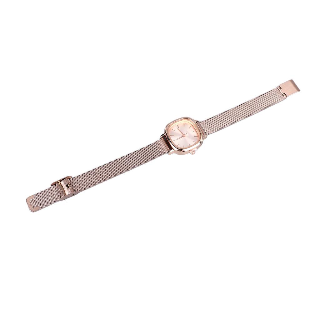 Women Gold Plating Quartz Watch Stainless Steel Band High Definition Stylish Gradient Decor Wrist Watch