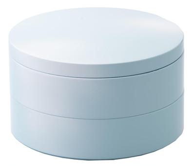 Ikeda 5.5" Runde zweistöckige Schachtel, 16,5cm x 9,5cm, Schneelandschafts-Design, IR-174