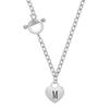 Versatile Heart 26-Letter Stainless Steel Necklace with Engravable Clavicle OT Chain